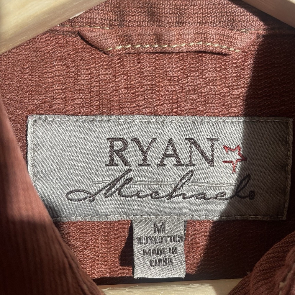 Ryan Michael Shirt Womens Medium Brown Pearl Snap Western Rodeo Cowboy - Picture 4 of 7